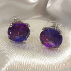 💜Midnight Fuchsia Quartz Stud Earrings💜
